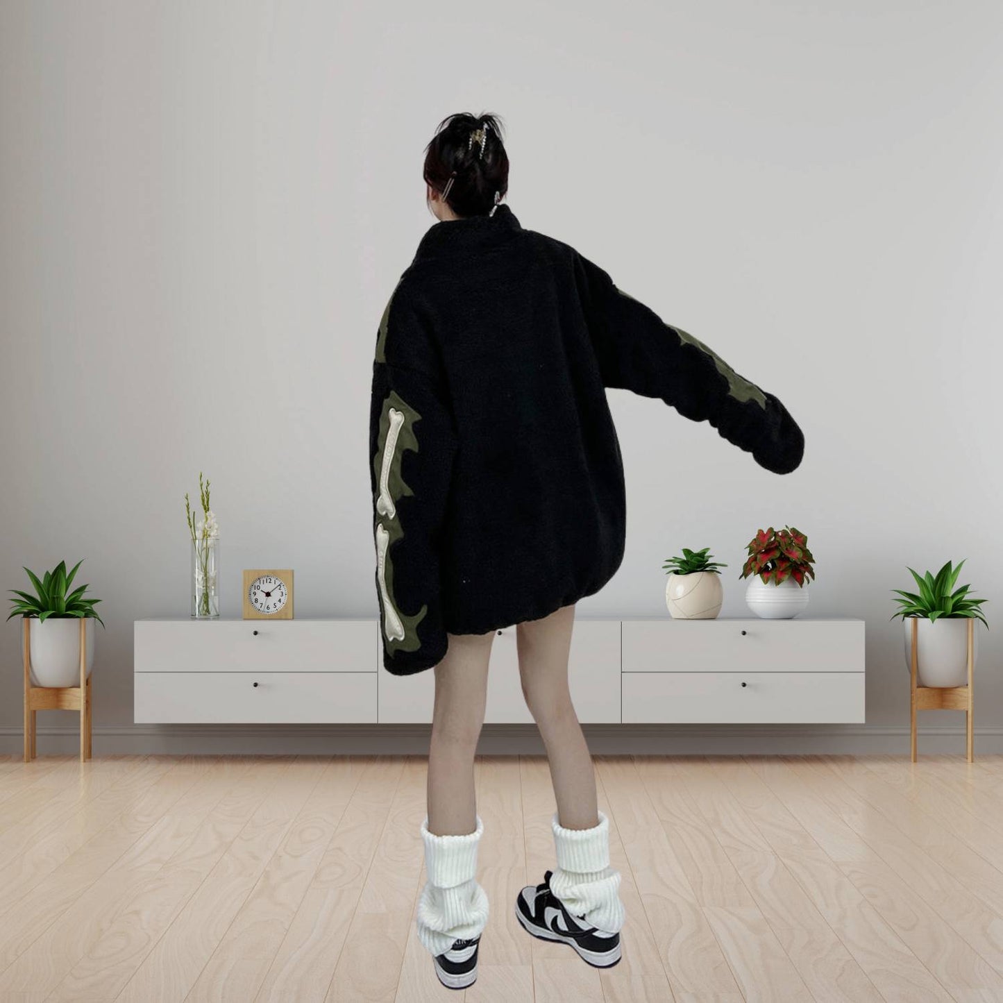 Veste Polaire Squelette – Streetwear Unisexe au Look Audacieux et Unique